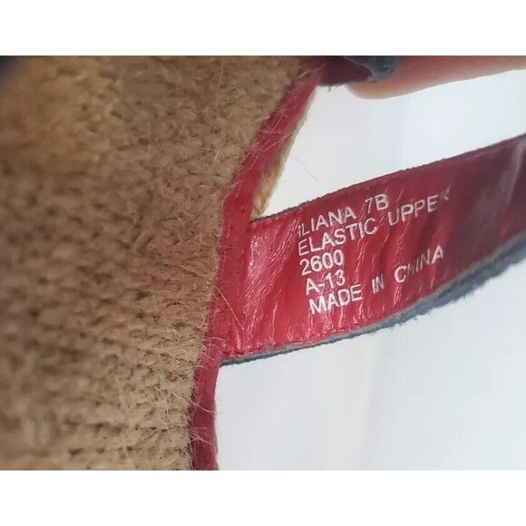 Ralph Lauren Red and Navy Wedge Sandals - Picture 7 of 8